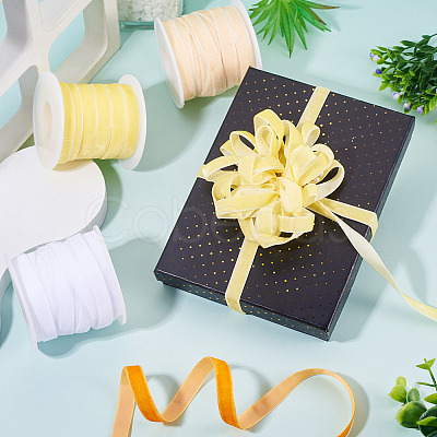 50 Yards 5 Colors Single Face Velvet Ribbon SRIB-TA0001-37-1