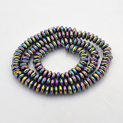 Electroplate Non-magnetic Synthetic Hematite Rondelle Beads Strands G-J216B-M-1