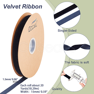 Single Face Velvet Ribbons OCOR-WH0080-14A-01-1
