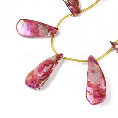 AB Color Plated Dyed Natural Freshwater Shell Beads Strands SHEL-T020-55G-1