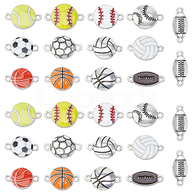 52Pcs 13 Styles Alloy Enamel Connector Charms ENAM-DC0002-03-1