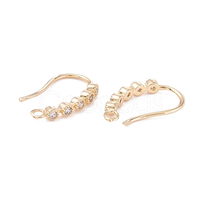 Rack Plating Brass Micro Pave Cubic Zirconia Earring Hooks ZIRC-F126-07G-1