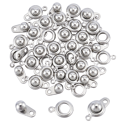 30Sets 201 Stainless Steel Snap Clasps STAS-UN0062-05-1