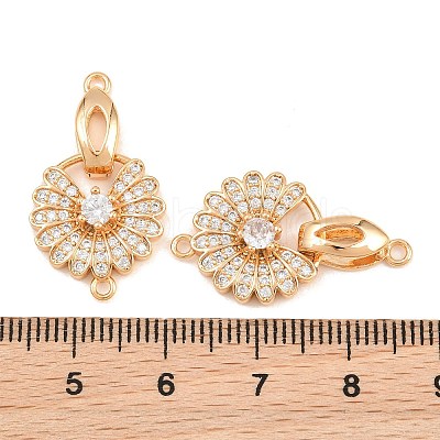 SHEGRACE Brass Micro Pave Clear Cubic Zirconia Fold Over Clasps XGRQ5K449-841G-1