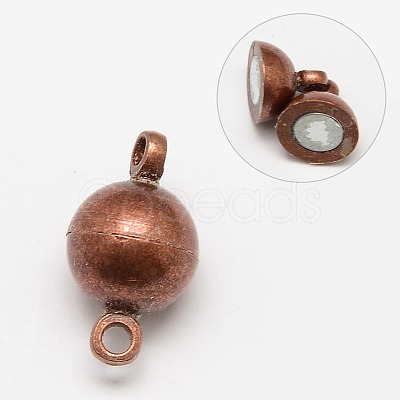 Brass Magnetic Clasps with Loops PALLOY-MC043-2R-1