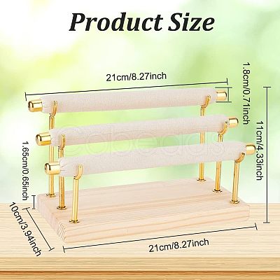 3-Tier Wood Detachable Ring Organizer Holder RDIS-WH0009-009-1