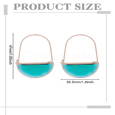 1 Pair Brass Glass Hoop Earrings for Women EJEW-LP0003-53A-1