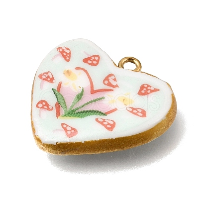 Handmade Porcelain & 304 Stainless Steel Pendants STAS-Z207-02G-01-1
