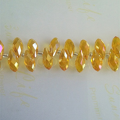 Transparent Facted Glass Beads GLAA-WH0031-58L-1
