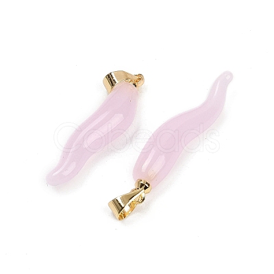 Handmade Lampwork with Brass Pendants KK-Q095-02B-08-1