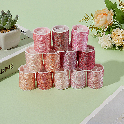 12 Rolls 12 Colors Metallic Sewing Thread OCOR-CY0002-02E-1