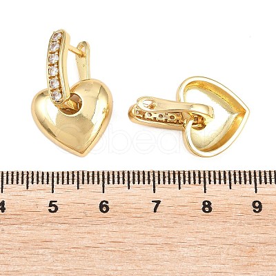 Brass Micro Pave Clear Cubic Zirconia Hoop Dangle Earrings EJEW-G471-30C-G-1