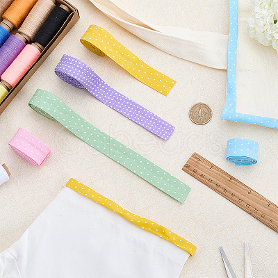 12.5M 5 Colors Printed Cotton Ribbon OCOR-FG0003-30-1