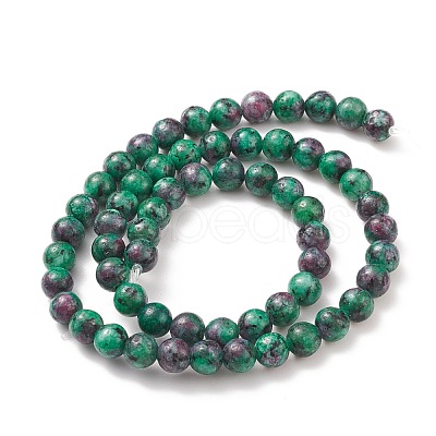 Round Dyed Natural Gemstone Bead Strands X-G-R345-6mm-15-1