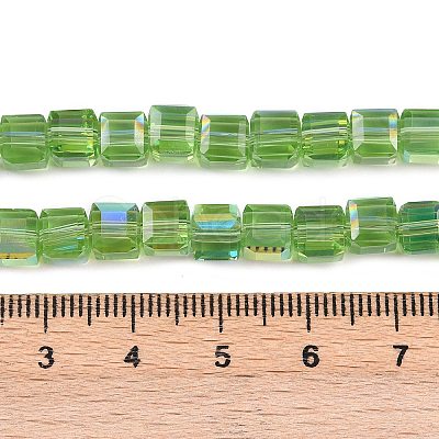 Electroplate Transparent Glass Beads Strands EGLA-B011-07A-AB02-1