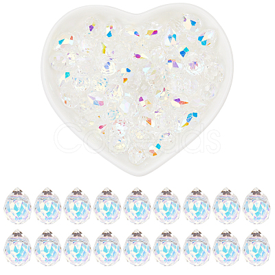 Transparent Electroplate Glass Beads Strands EGLA-SP0001-05B-1