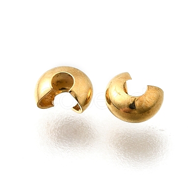 304 Stainless Steel Crimp Beads Covers STAS-P239-34G-03-1