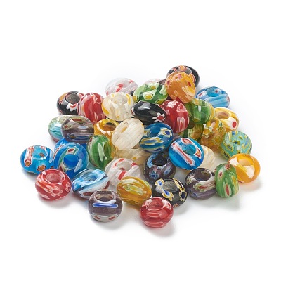 Handmade Millefiori Lampwork European Beads X-LPDL-L010-01-1