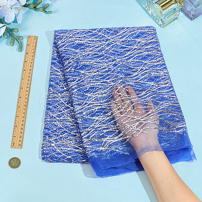 Polyester Sequins Fabric DIY-WH0683-51B-1