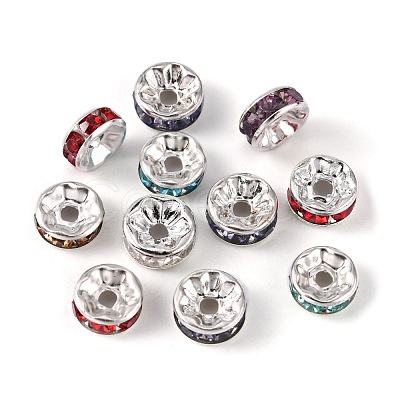 Iron Rhinestone Spacer Beads X-RB-B009-M-1