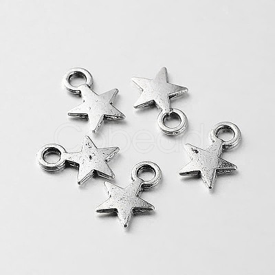 Tibetan Style Alloy Star Charms TIBEB-O004-11-1