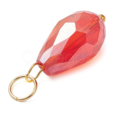 15Pcs Electroplate Glass Pendants PALLOY-JF03008-1