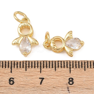 Brass Micro Pave Cubic Zirconia Pendants KK-G544-33G-1