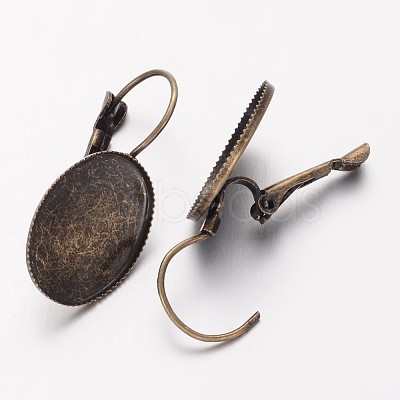 Antique Bronze Brass Leverback Earring Findings X-KK-H170-AB-1