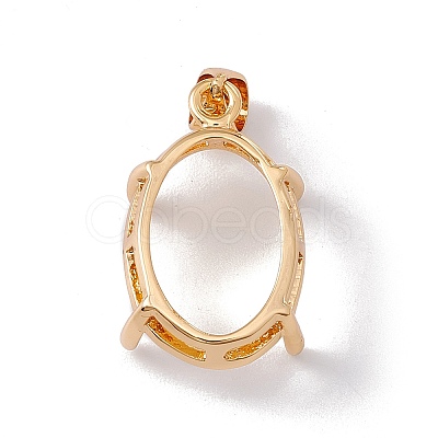 Brass Pendant Cabochon Settings KK-E066-01G-03-1