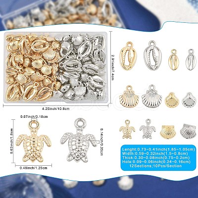 120Pcs 12 Styles CCB Plastic Pendants Sets CCB-FS0001-14-1