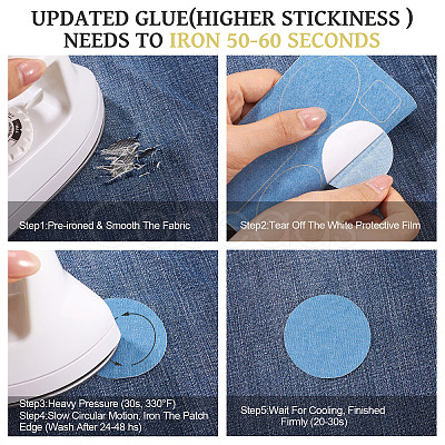 5 Sheets Denim Self-adhesive Patches PATC-TA0001-61D-1