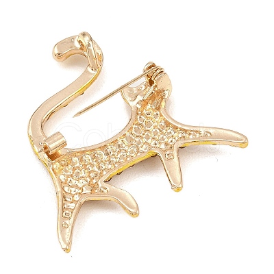 Alloy Rhinestone Lapel Pins for Backpack Clothes JEWB-P055-06G-01-1