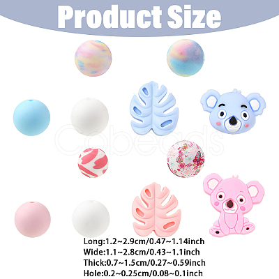 5 Styles Silicone Beads SIL-YW0002-49-1