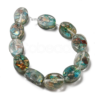 Dyed Natural Imperial Jasper with Resin Beads Strands G-G083-A01-01-1