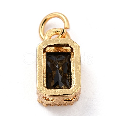 Real 18K Gold Plated Brass Inlaid Cubic Zirconia Charms X-ZIRC-L100-075G-07-1