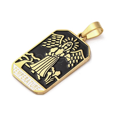 Ion Plating(IP) 304 Stainless Steel Enamel Pendants STAS-Q003-01G-014-1