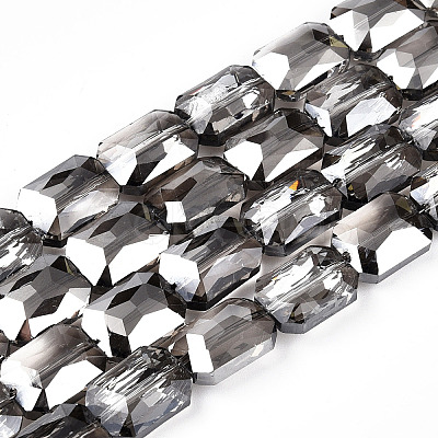 Electroplate Transparent Glass Beads Strands EGLA-WH0005-02B-06-1