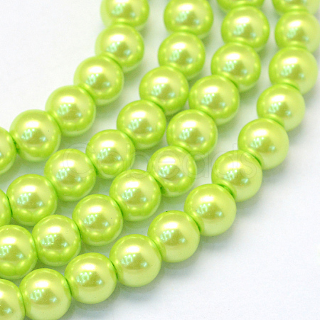 Baking Paint Pearlized Glass Pearl Round Bead Strands HY-Q003-4mm-66-1