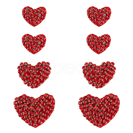 8Pcs 3 Style Heart Handmade Appliques PATC-FG0001-71-1