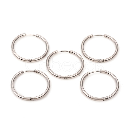 Tarnish Resistant 201 Stainless Steel Huggie Hoop Earrings EJEW-L250-01M-P-1