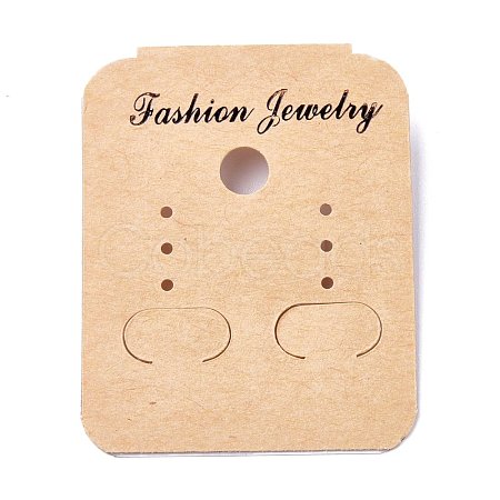 Kraft Paper Plastic Jewelry Display Cards DIY-K032-12-1
