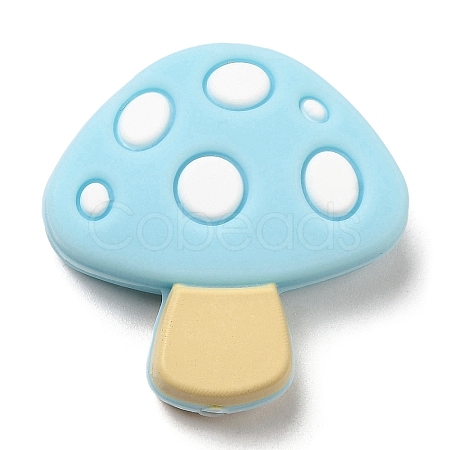 Mushroom Food Grade Eco-Friendly Silicone Focal Beads SIL-Z005-01B-1
