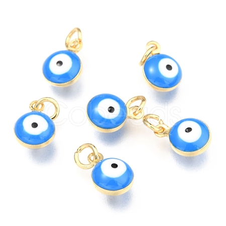 Brass Enamel Charms KK-B024-02G-A-1