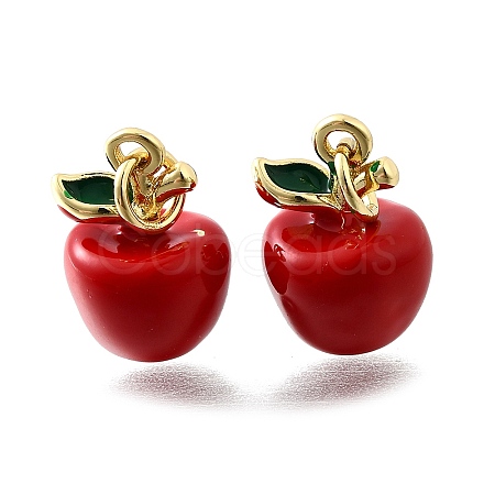 Brass Enamel Pendants KK-Z104-06G-03-1