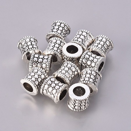 Antique Silver Tone Large Hole Tibetan Silver Column European Beads X-LFH10273Y-NF-1