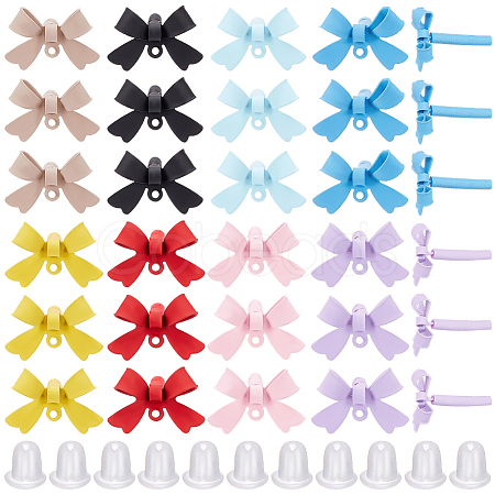 48Pcs 8 Colors Alloy Stud Earring Findings EJEW-SP0001-22-1
