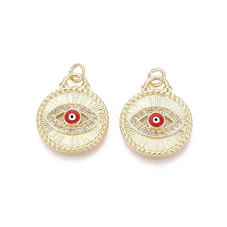 Brass Micro Pave Cubic Zirconia Pendants KK-N287-42G-01-1