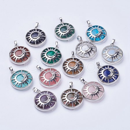 Natural & Synthetic Mixed Stone Pendants G-K234-B-1
