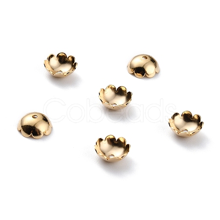 Brass Bead Caps X-KK-O131-20G-1