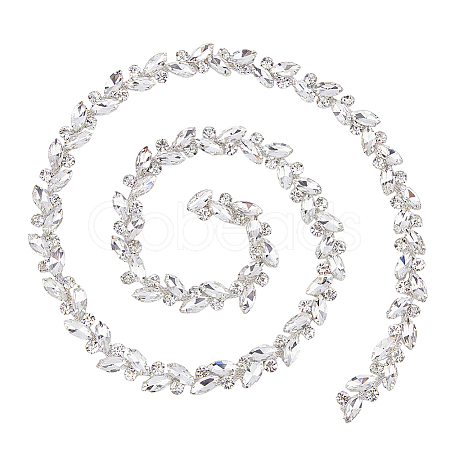 Glass Rhinestone Handmade Beaded Chains FIND-WH0161-66A-1